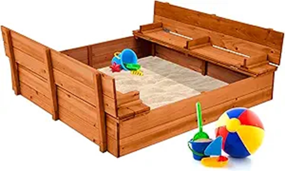 Best Choice Kids Wooden Sandbox with Bench and Cover