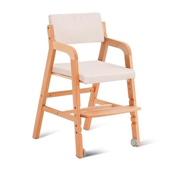 Swegrow Wooden Toddler High Chair with Wheels