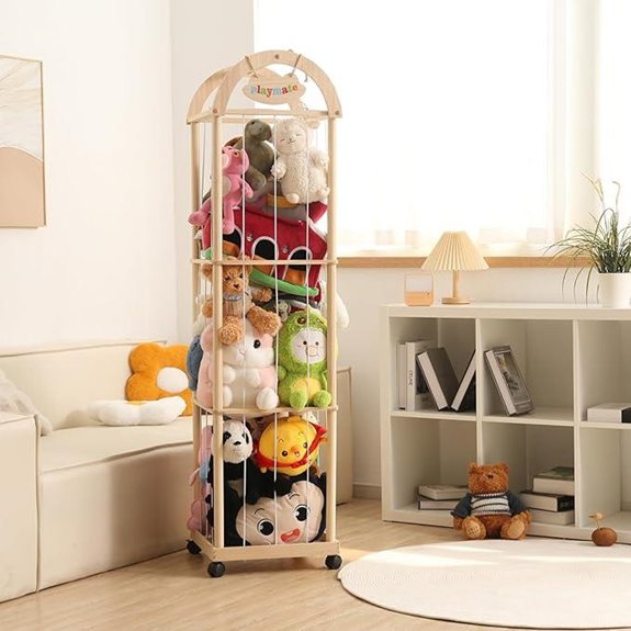 Wooden Zoo Toy Organizer for Toddler Rooms