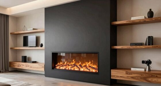 built in electric fireplace media wall