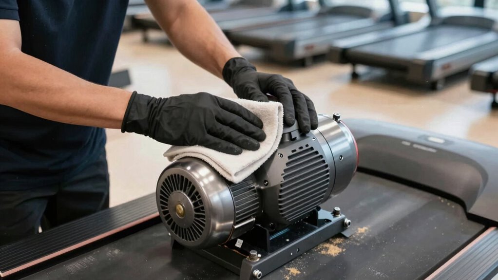 clean motor and rollers