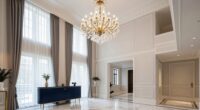 elegant two story foyer lighting