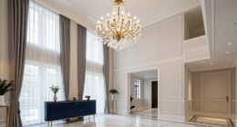 elegant two story foyer lighting