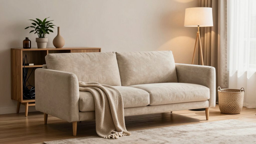 hide cords with furniture