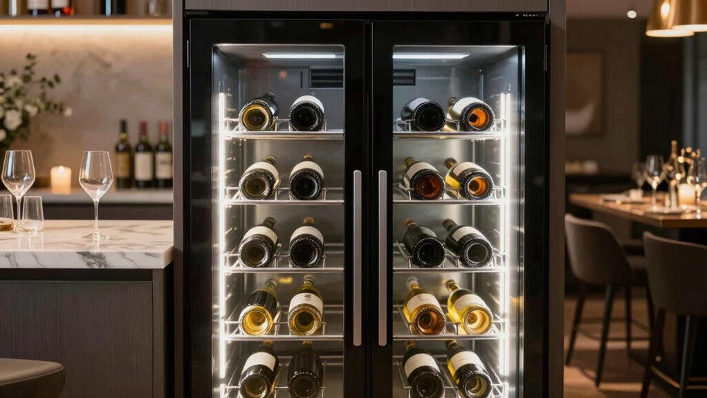 organized wine storage zones