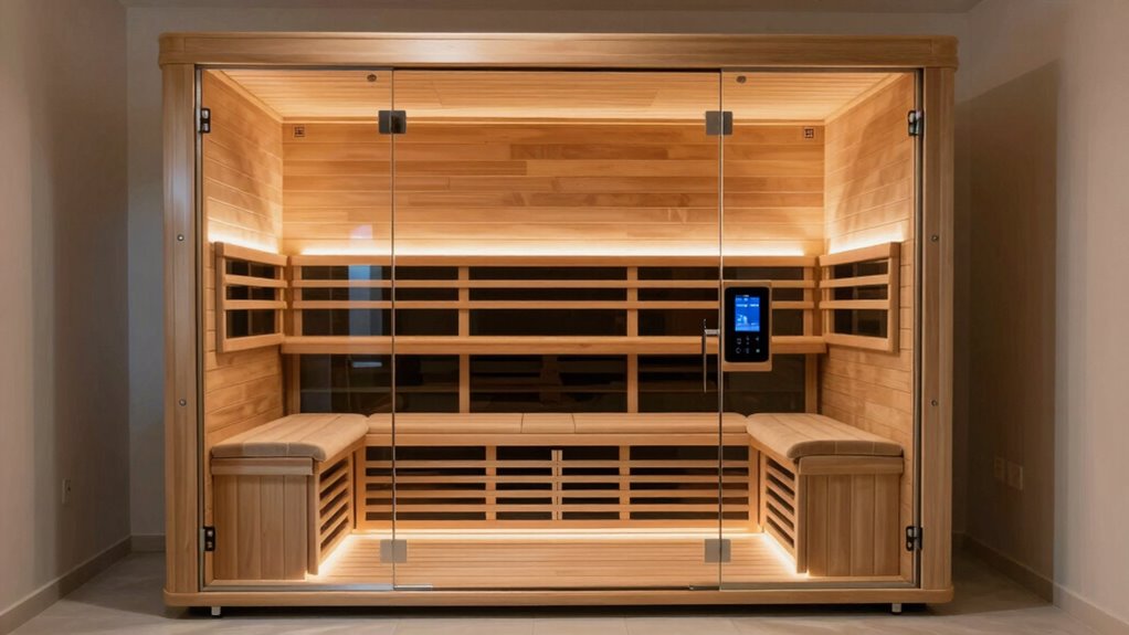 sauna size and features