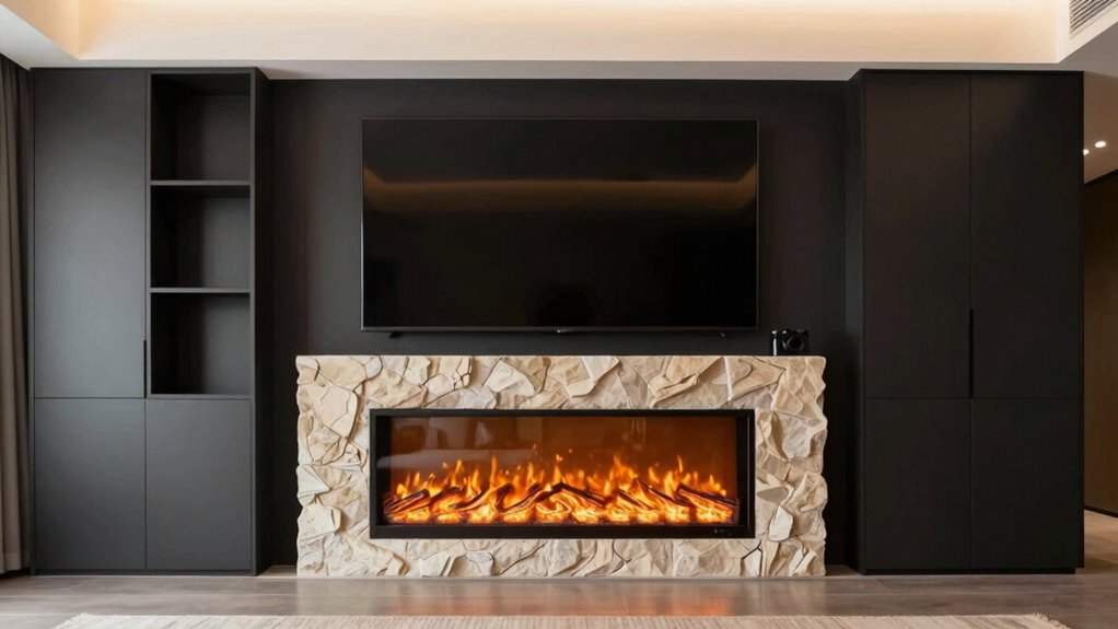 seamless modern fireplace integration