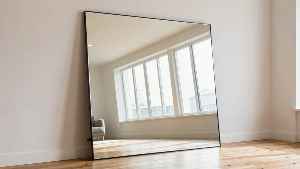 secure oversized mirror installation