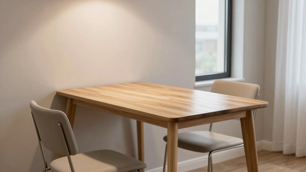 space efficient narrow dining tables