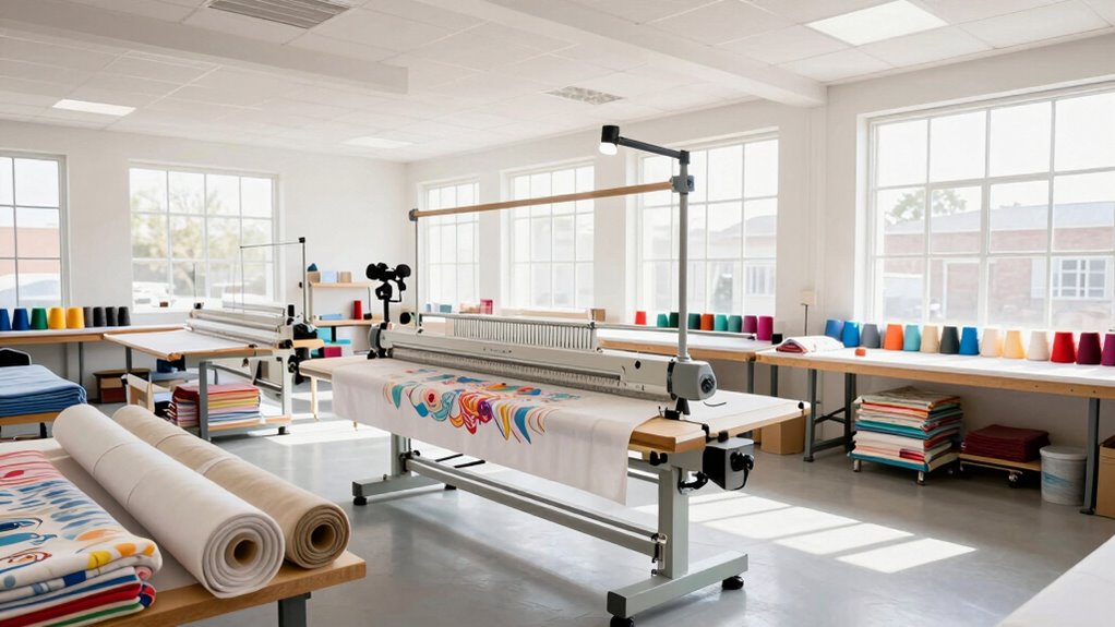 spacious well lit quilting area