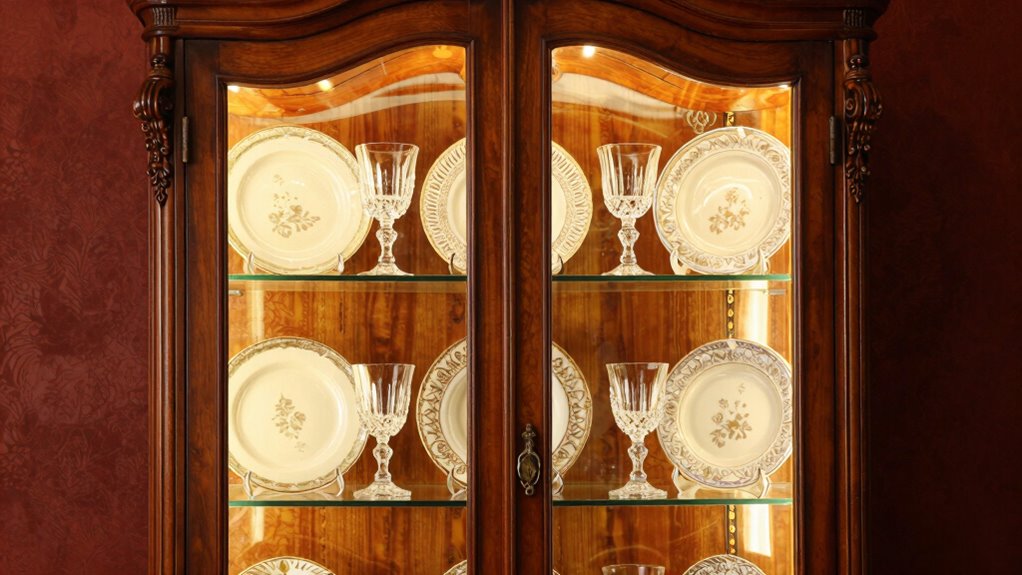 top china cabinets with lights