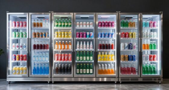 top glass door beverage fridges