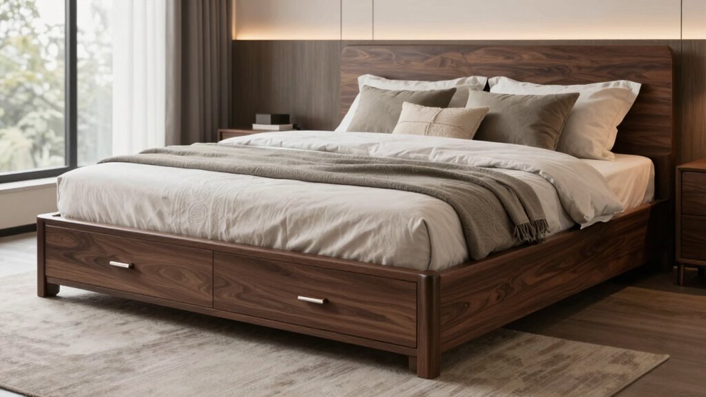 top king storage bed frames