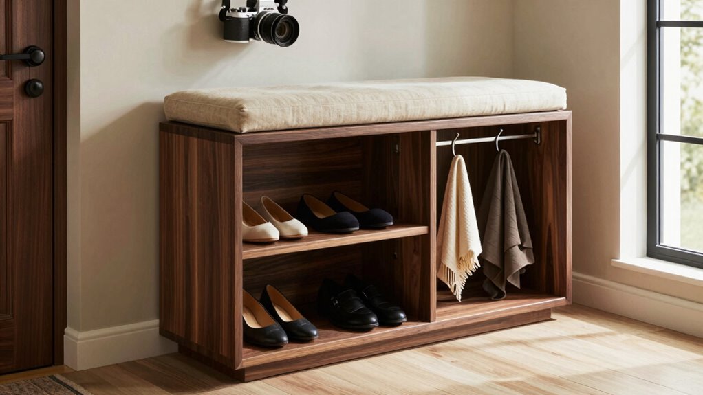 top shoe storage hall trees