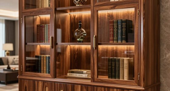 top solid wood glass bookcases