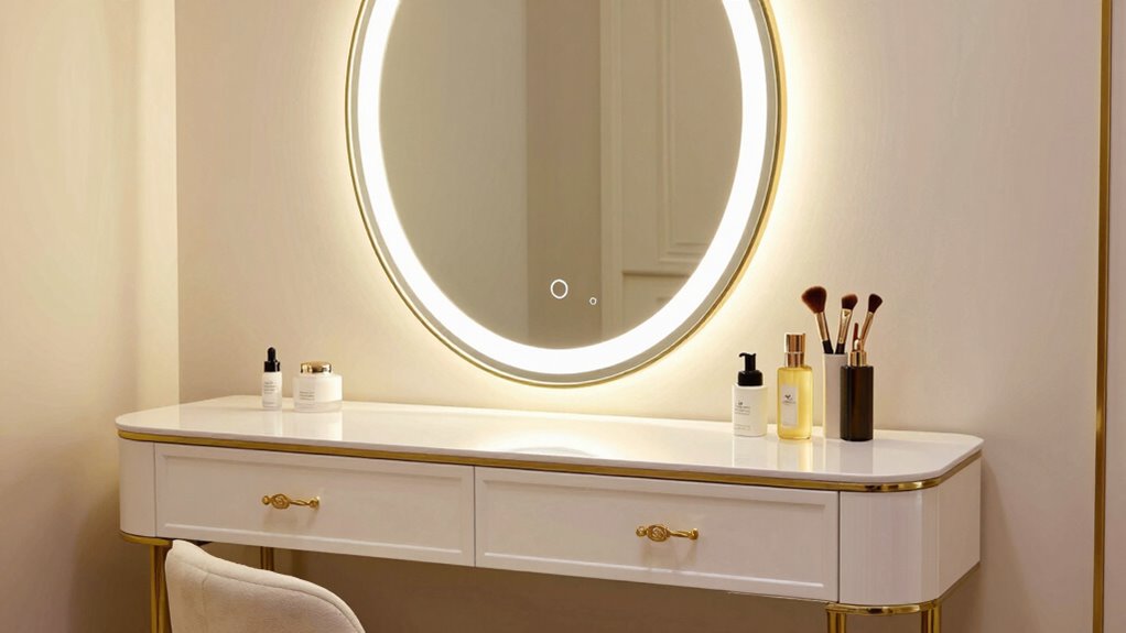top vanity mirror lighting