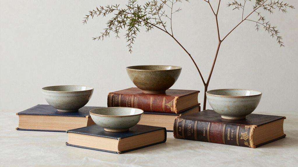 balanced textured decorative displays