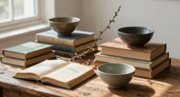 creative book bowl branch styling