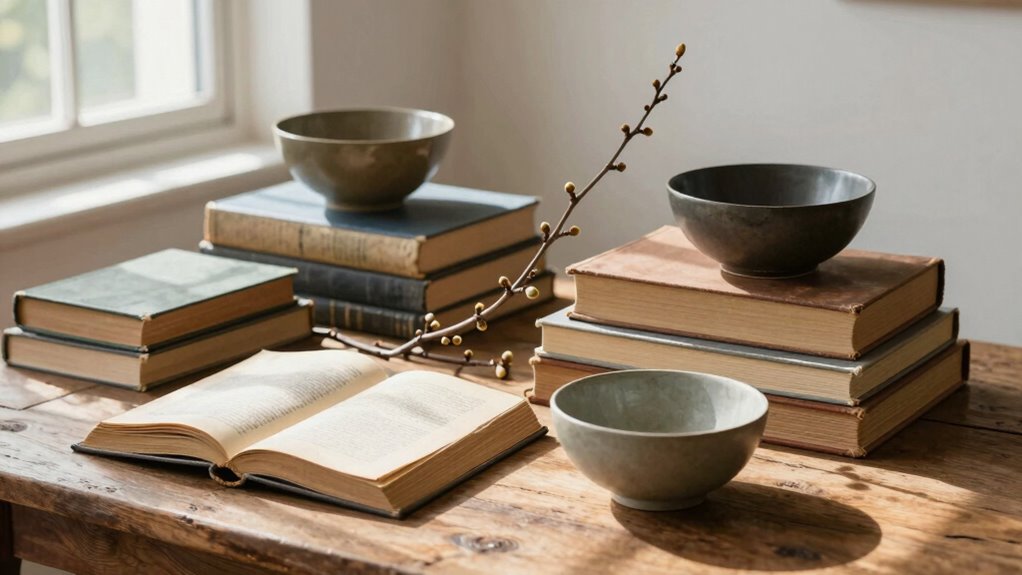 creative book bowl branch styling