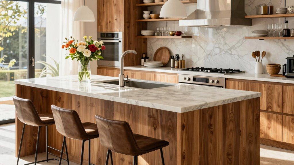 kitchen islands as central hubs