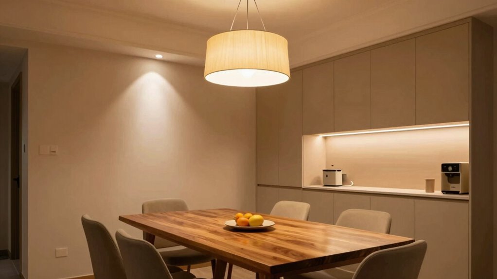layered ambient and task lighting