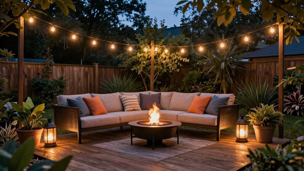 layered lighting and cozy furnishings