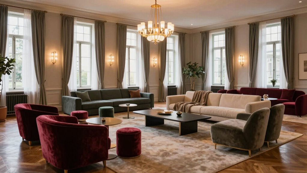 layered seating creates inviting spaces
