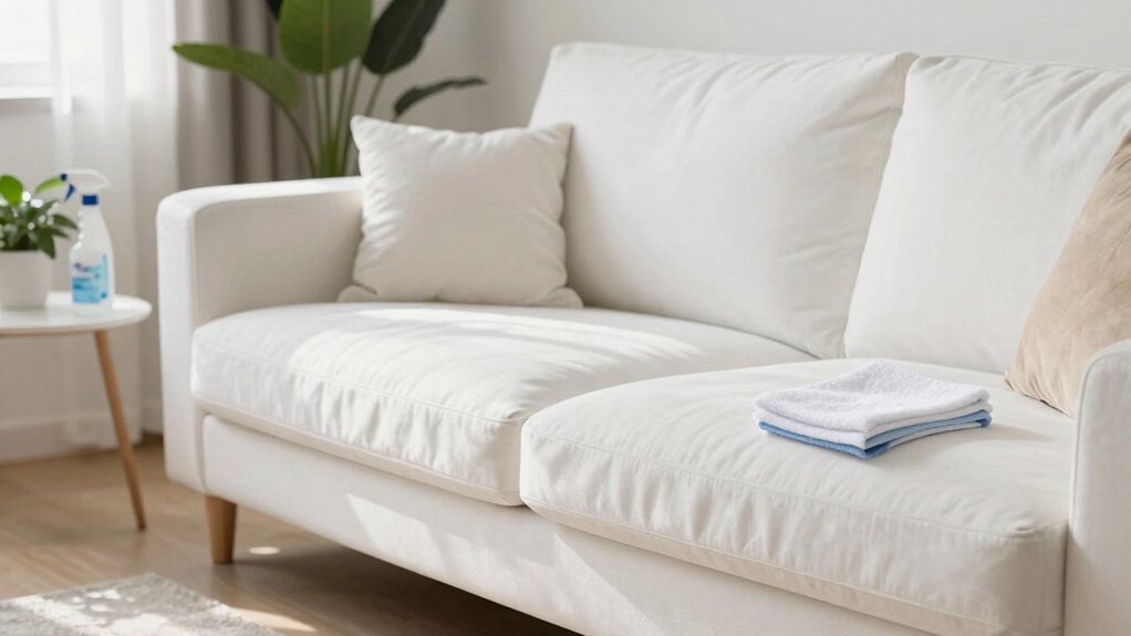 maintain white upholstery cleanliness