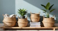 organize with decorative baskets