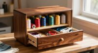 organized sewing studio workspace
