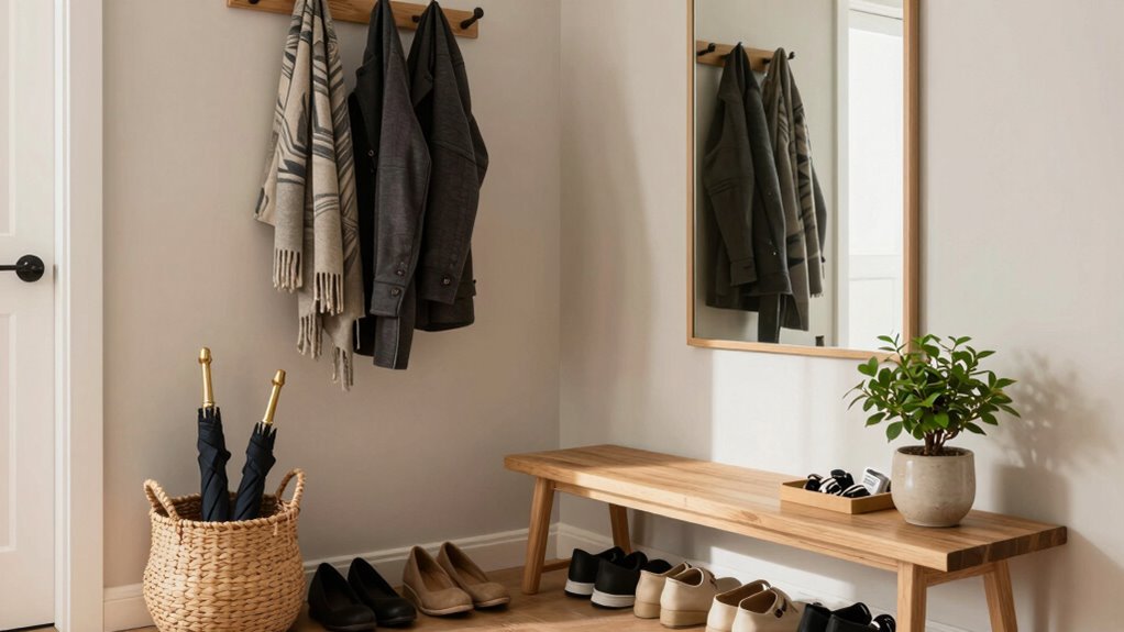 organized shoes and keys