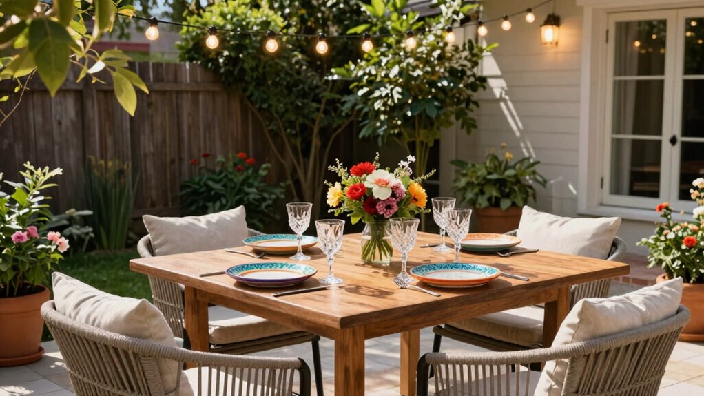 outdoor dining with sustainable ambiance