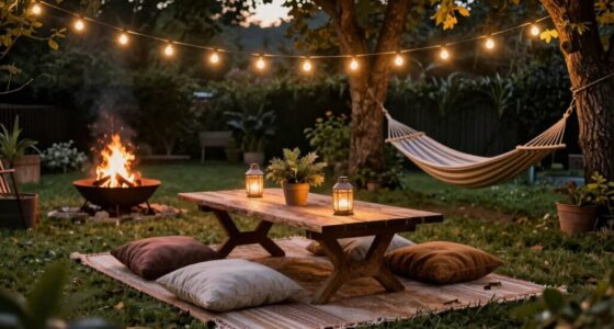 outdoor evening entertainment area