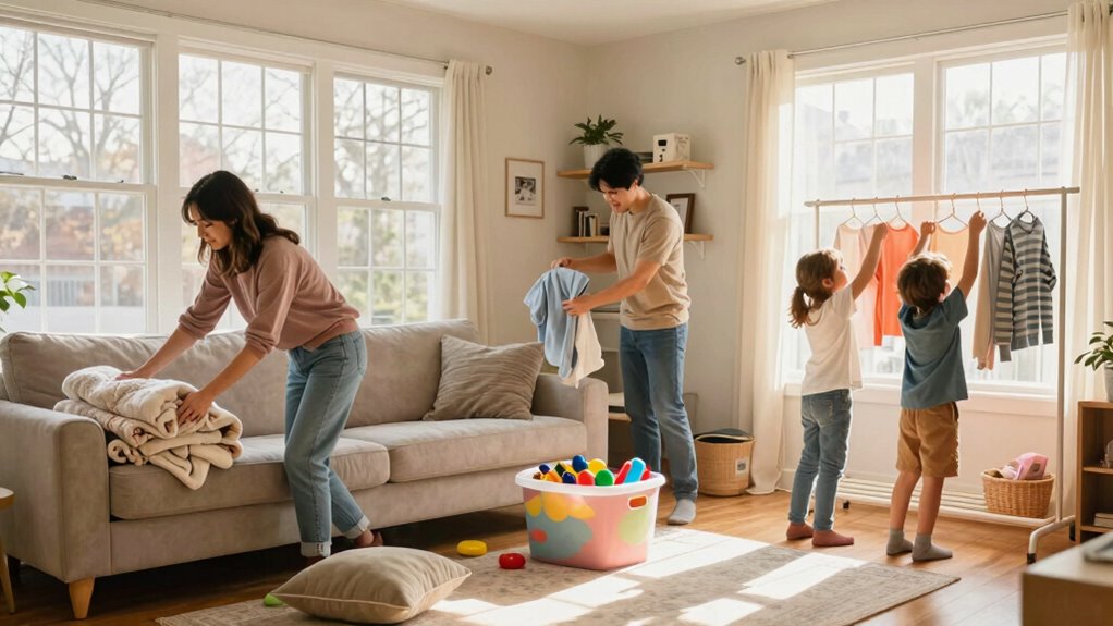 shared household tidying routine