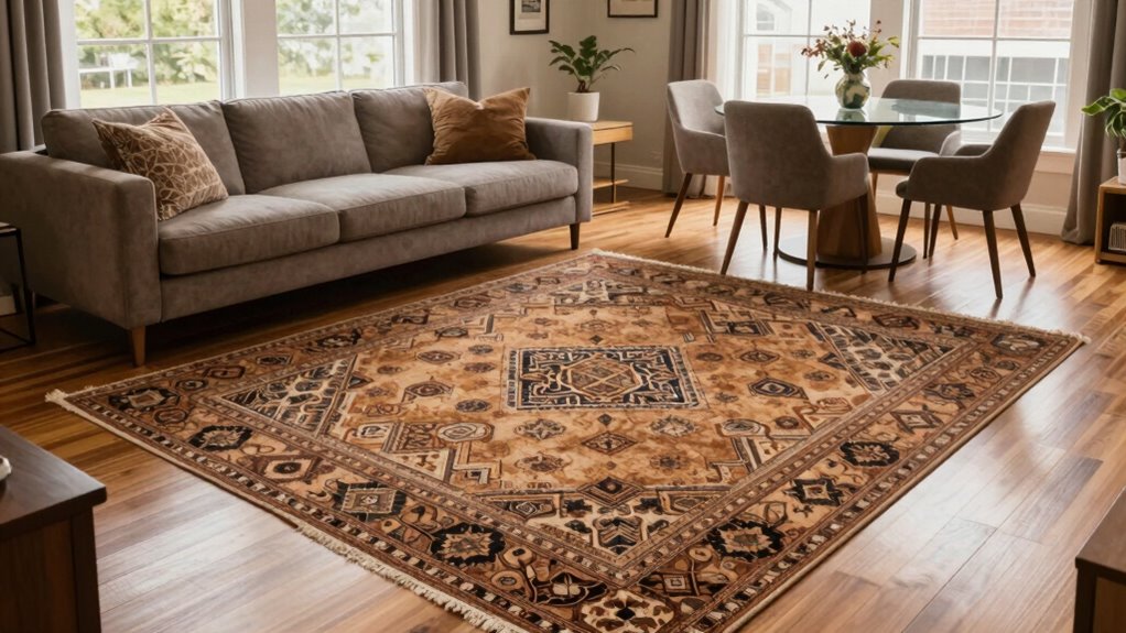 using rugs to define spaces