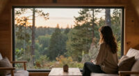 The Nature Pod by Vagabond Haven: A ThermoWood Cabin With a Panorama Window Over the Bed