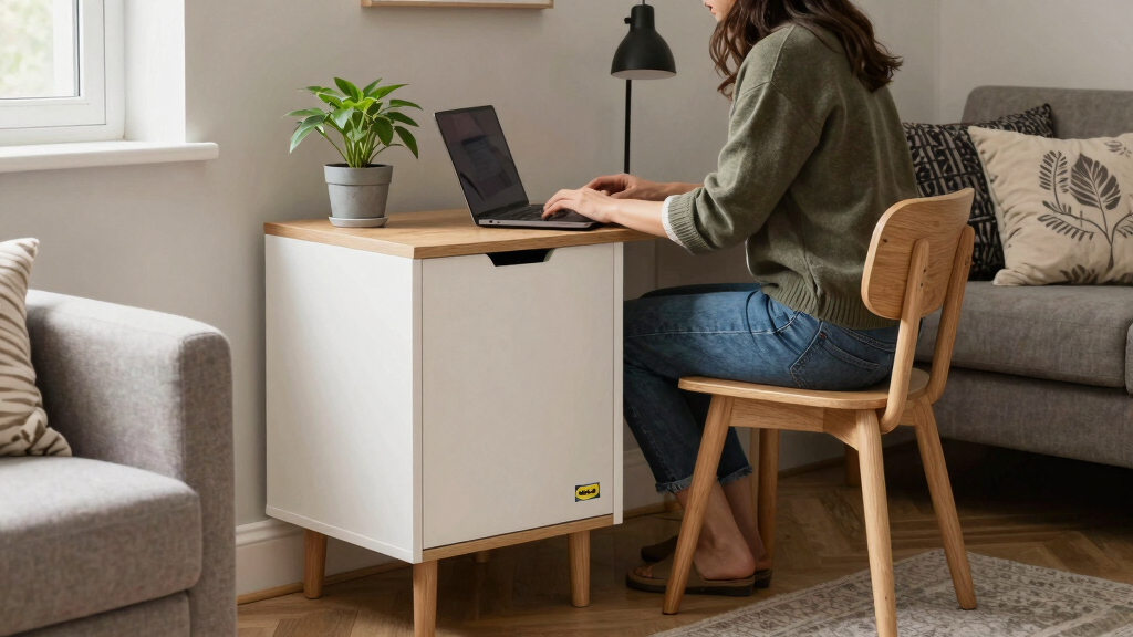 This Small Home Didn’t Have Room for an Office — An IKEA Cabinet Solved That