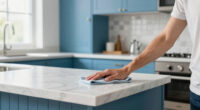 They Transformed Their Dated Kitchen Into A Chic, Blue Cabinet Oasis