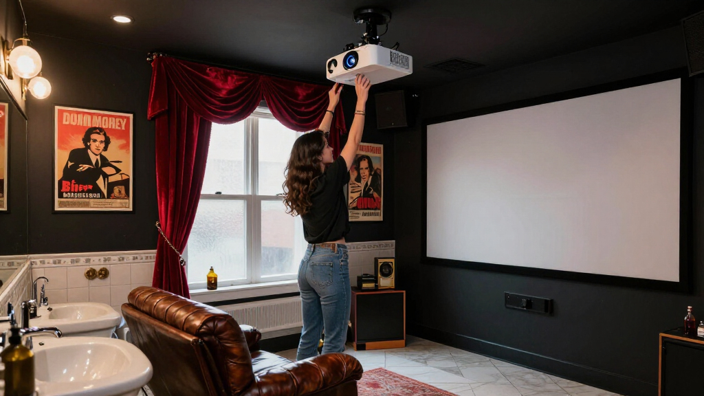 A Film Enthusiast Gave Her Brooklyn Bathroom A Theater-Inspired Redo