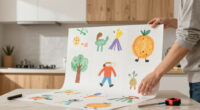 An Interior Designer Turned Kid’s Art Into Wallpaper For A Kitchen Redo