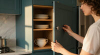 Dark Teal Cabinets Completely Changed This Dark, Dreary Kitchen