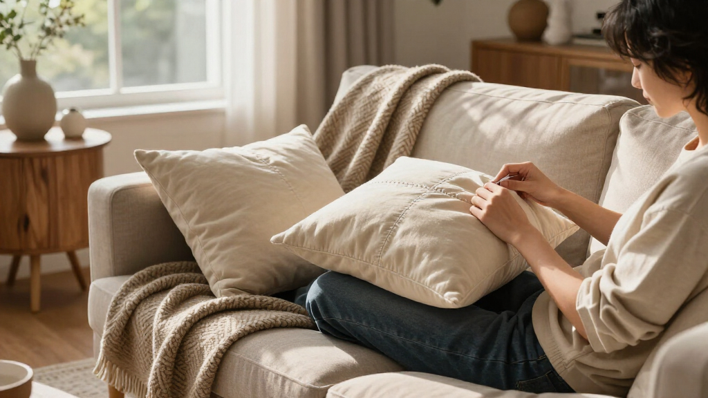 This Luxury-Looking Bolster Pillow Was Made From Scratch So Easily