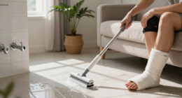 I Have A Leg Injury, And This Extendable Spin Scrubber Has Been A Lifesaver