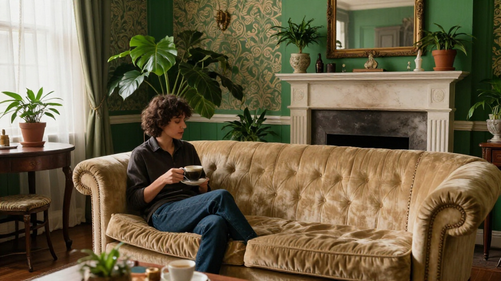 They Turned Their Beige 1900S Parlor Into A Bold, Green “Analog Room”