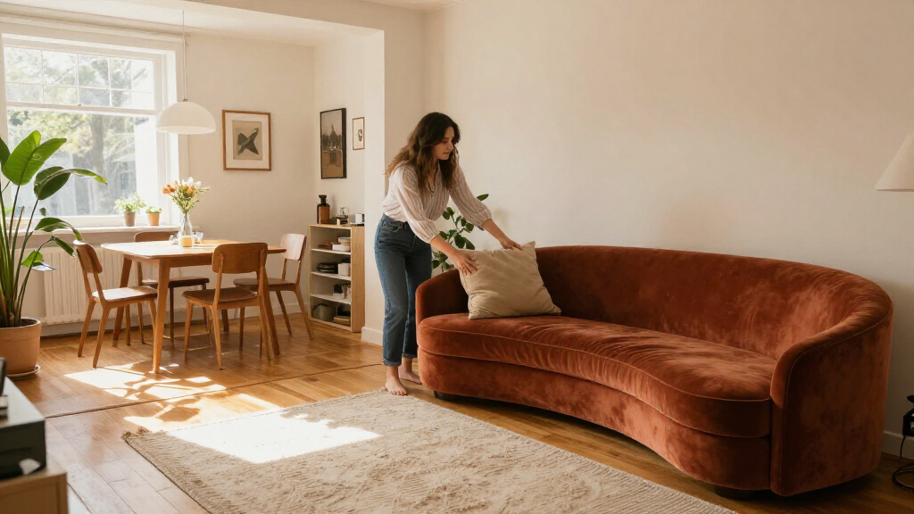 This Unusual Seating Arrangement Created Two Separate Rooms In One