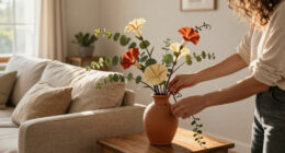 12-Bundle LetuoClips Artificial Fall Morning Glory Flower Stems W/ Eucalyptus Leaves $7 & More