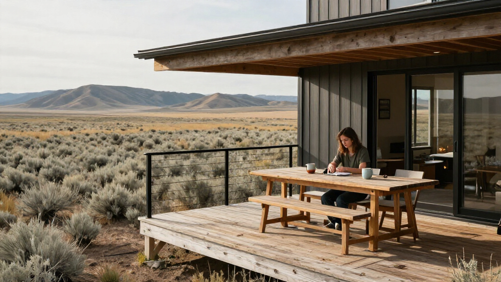 A Boomerang-Shaped Home Cantilevers Over The Wyoming Landscape