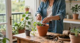 Gardener Transforms Plastic Containers Into A Creative Hanging Planter