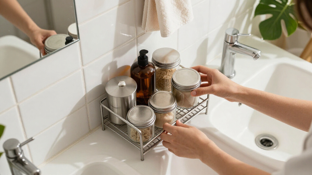 I Put A Spice Rack In My Bathroom, And It Tripled The Storage