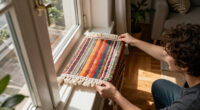 Not Curtains Or Blinds: She Transforms Rugs For A Budget-Friendly Way To Cover Windows